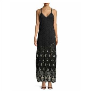 alice + olivia embroidered lace maxi slip dress